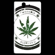 Coque Sony Xperia Z Grunge stamp with marijuana leaf