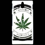 Coque Sony Xperia U Grunge stamp with marijuana leaf