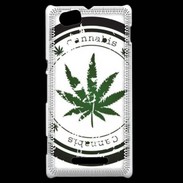 Coque Sony Xperia M Grunge stamp with marijuana leaf