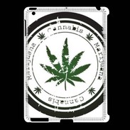 Coque iPad 2/3 Grunge stamp with marijuana leaf