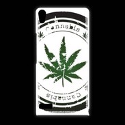 Coque Huawei Ascend P6 Grunge stamp with marijuana leaf