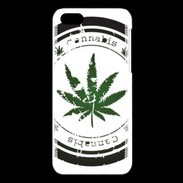 Coque iPhone 5C Grunge stamp with marijuana leaf