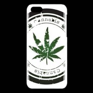 Coque iPhone 5C Grunge stamp with marijuana leaf