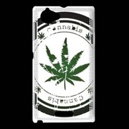 Coque Sony Xperia L Grunge stamp with marijuana leaf
