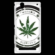 Coque Sony Xperia T2 Ultra Grunge stamp with marijuana leaf