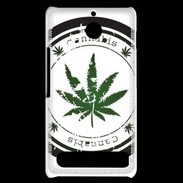 Coque Sony Xperia E1 Grunge stamp with marijuana leaf