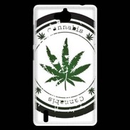 Coque Huawei Ascend G740 Grunge stamp with marijuana leaf
