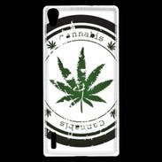 Coque Huawei Ascend P7 Grunge stamp with marijuana leaf