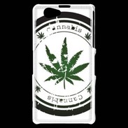 Coque Sony Xperia Z1 Compact Grunge stamp with marijuana leaf