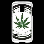 Coque Samsung Galaxy S5 Mini Grunge stamp with marijuana leaf