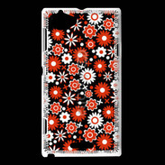 Coque Sony Xperia L Fond motif floral 750 