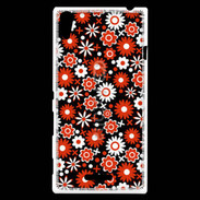 Coque Sony Xperia T3 Fond motif floral 750 