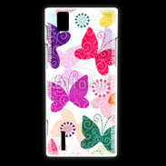 Coque Huawei Ascend P2 Fond papillon fashion 75