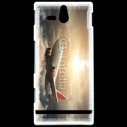 Coque Sony Xperia U Avion de ligne au dessus des nuages 75