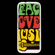 Coque HTC One Mini 2 Peace Love Music