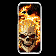 Coque HTC One Mini 2 Tête de mort en flamme 5