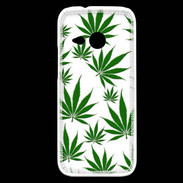 Coque HTC One Mini 2 Feuille de cannabis sur fond blanc