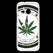 Coque HTC One Mini 2 Grunge stamp with marijuana leaf