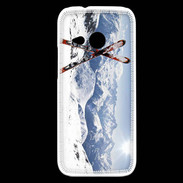 Coque HTC One Mini 2 Paire de ski en montagne