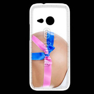 Coque HTC One Mini 2 Femme enceinte avec ruban bleu et rose