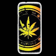 Coque HTC One Mini 2 Grunge stamp with marijuana leaf