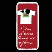 Coque HTC One Mini 2 Femme de rugbyman Bonus offensif-défensif Rouge
