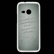 Coque HTC One Mini 2 Public génie Vert Citation Oscar Wilde