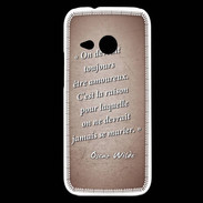 Coque HTC One Mini 2 Toujours amoureux Rouge Citation Oscar Wilde