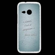 Coque HTC One Mini 2 Aimer Turquoise Citation Oscar Wilde