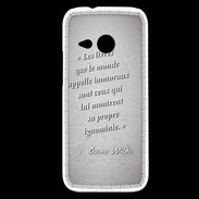 Coque HTC One Mini 2 Les livres Gris Citation Oscar Wilde