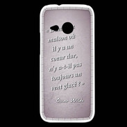 Coque HTC One Mini 2 Maison coeur Rose Citation Oscar Wilde