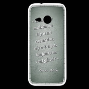 Coque HTC One Mini 2 Maison coeur Vert Citation Oscar Wilde