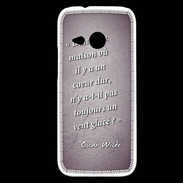 Coque HTC One Mini 2 Maison coeur Violet Citation Oscar Wilde