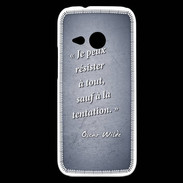 Coque HTC One Mini 2 Résister Bleu Citation Oscar Wilde