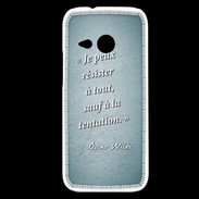 Coque HTC One Mini 2 Résister Turquoise Citation Oscar Wilde