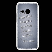 Coque HTC One Mini 2 Vie art Bleu Citation Oscar Wilde
