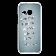 Coque HTC One Mini 2 Vie art Turquoise Citation Oscar Wilde