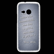 Coque HTC One Mini 2 Vraie valeur Bleu Citation Oscar Wilde