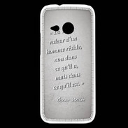 Coque HTC One Mini 2 Vrai valeur Gris Citation Oscar Wilde