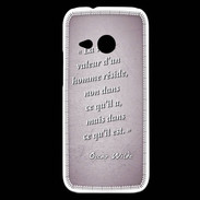 Coque HTC One Mini 2 Vraie valeur Rose Citation Oscar Wilde
