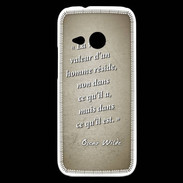 Coque HTC One Mini 2 Vraie valeur sepia Citation Oscar Wilde