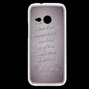 Coque HTC One Mini 2 Vraie valeur Violet Citation Oscar Wilde
