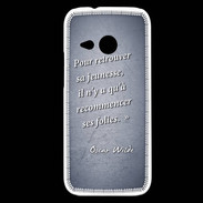 Coque HTC One Mini 2 Jeuness folie Bleu Citation Oscar Wilde