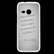 Coque HTC One Mini 2 Jeuness folie Gris Citation Oscar Wilde