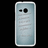 Coque HTC One Mini 2 Jeuness folie Turquoise Citation Oscar Wilde