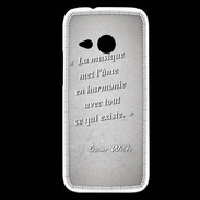 Coque HTC One Mini 2 La musique Gris Citation Oscar Wilde