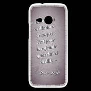 Coque HTC One Mini 2 Ame nait Violet Citation Oscar Wilde