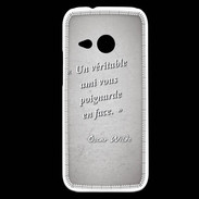 Coque HTC One Mini 2 Ami poignardée Gris Citation Oscar Wilde