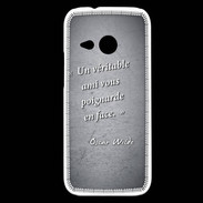 Coque HTC One Mini 2 Ami poignardée Noir Citation Oscar Wilde