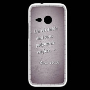Coque HTC One Mini 2 Ami poignardée Violet Citation Oscar Wilde